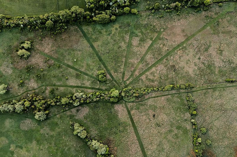 Wiesenlandschaft rund um Hévíz aus der Luft