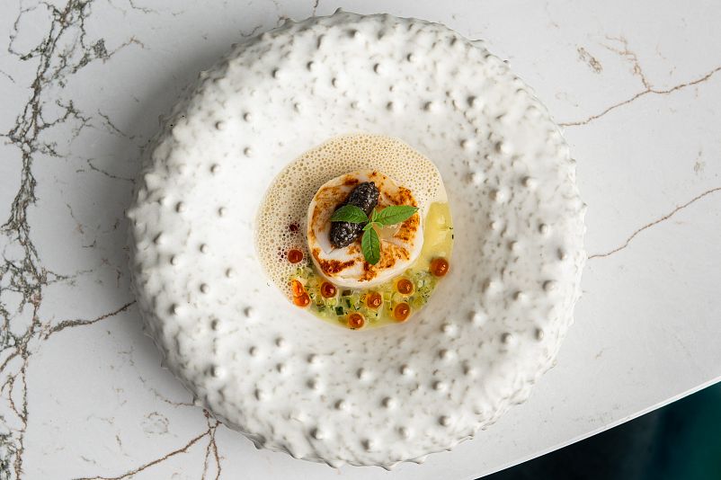 Jakobsmuschel mit Kaviar im Le Primore Hévíz