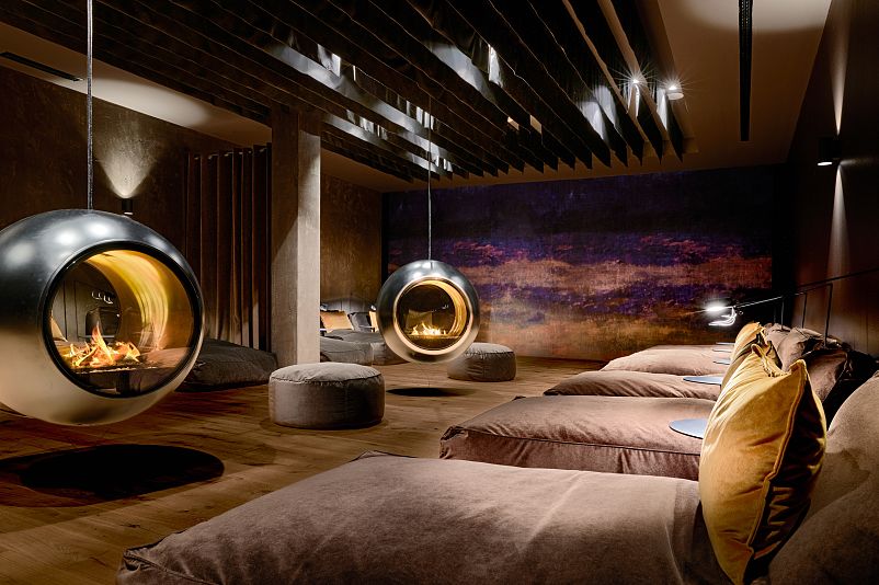 Mount Med Resort Relaxation Room Hanging Fireplaces Wildschönau