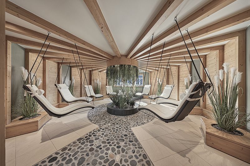 AQUA DOME – Ruheraum Nature Garden Schwebeliegen Ötztal Tirol